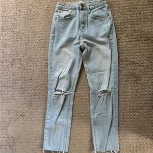 Zara High Rise Straight Leg Jeans